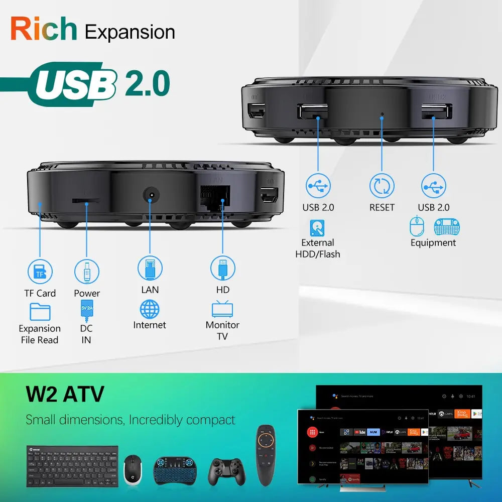 Android 11 Amlogic  Wifi BT with Google Voice Remote  Smart TV Box