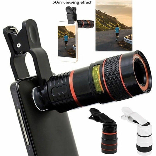 8X HD Clip-On Telephoto Lens for Smartphones