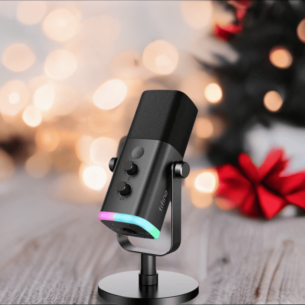 Dynamic Microphone with Touch Mute Button, Headphone jack | Irayelectronics
